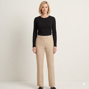 Casual Corner Annex Tan Stretch Flat Front Womens 14 Pant Straight Leg  NWT